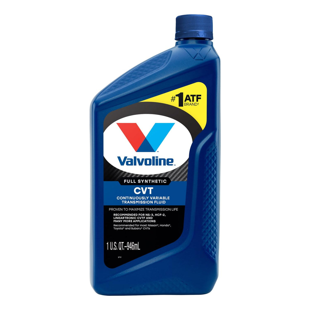 Valvoline label close-up displaying specifications and easy identification benefit