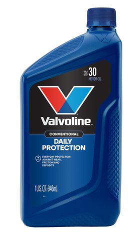 Valvoline case of six quart bottles ready for multiple oil changes