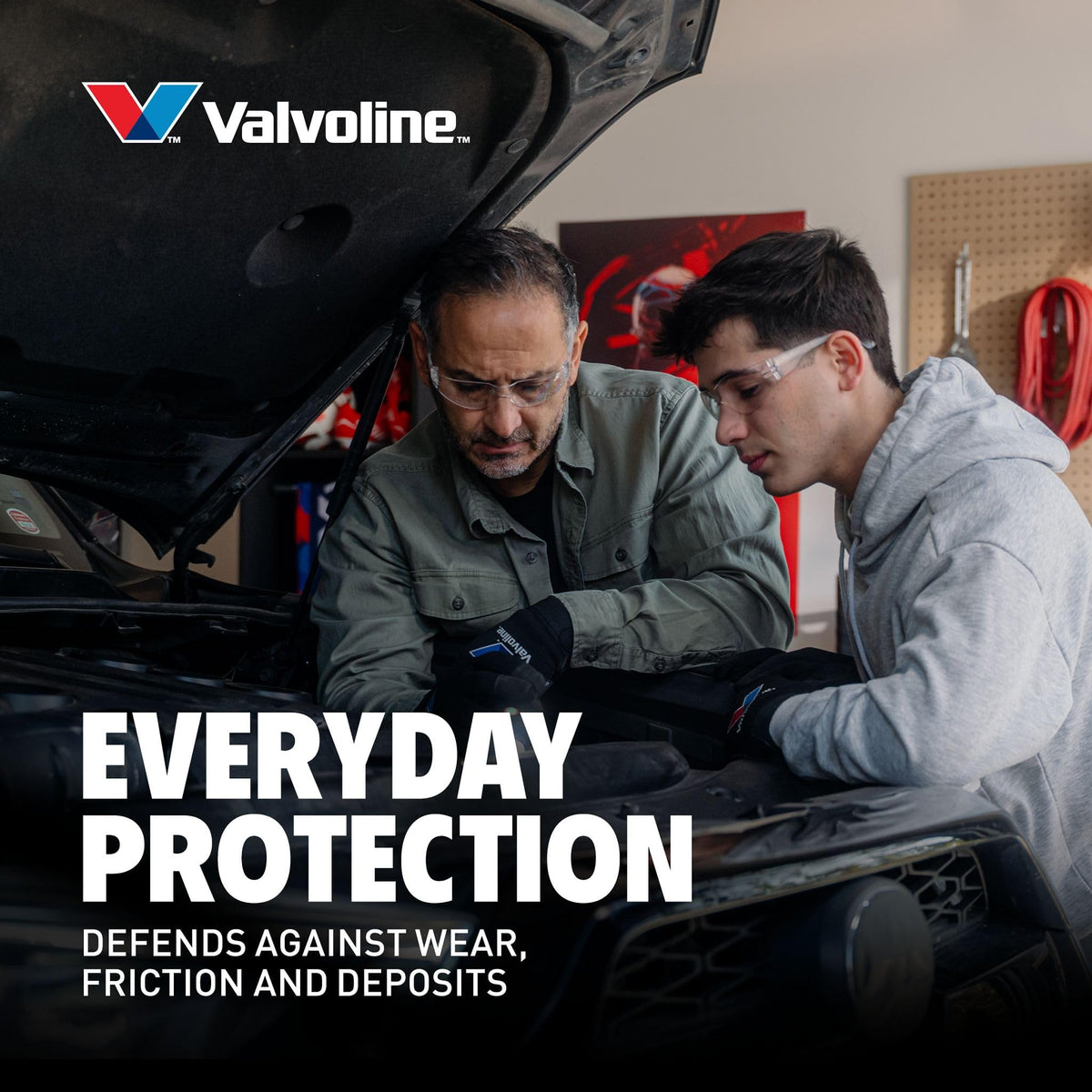 Valvoline oil grade badge emphasizing 10W-30 temperature protection