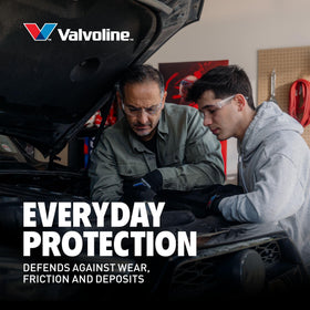 Valvoline Daily Protection being poured into engine bay for reliable lubrication