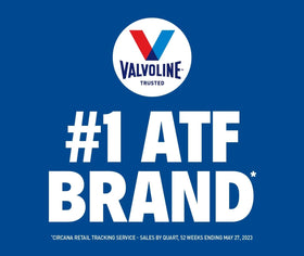 Valvoline DEX/MERC ATF 1 QT bottle next to ruler for size clarity