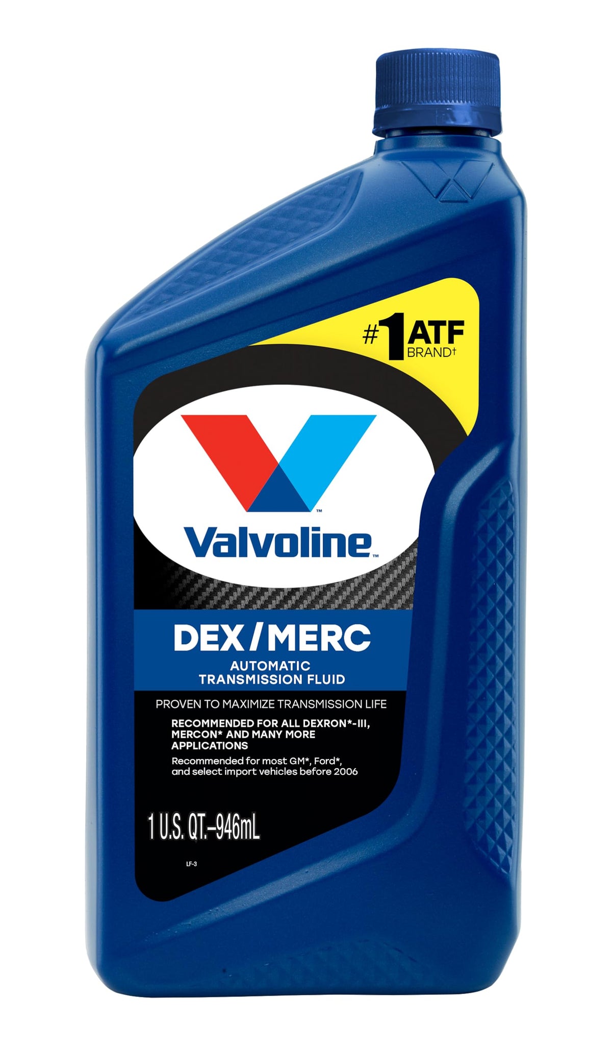 Valvoline DEX/MERC ATF back label details highlighting specs and benefits