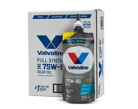 Valvoline Flexfill front pouch showing branding and compact design benefit