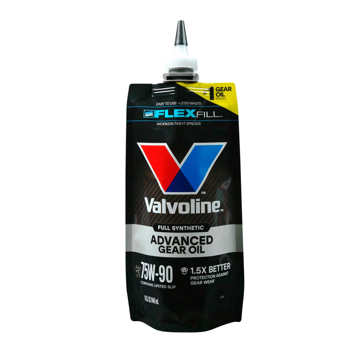 Valvoline Flexfill nozzle closeup highlighting easy pour control benefit