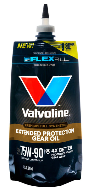 Valvoline FlexFill pouch front label showing product name and benefits
