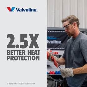Valvoline in garage lifestyle shot showing fast DIY oil change convenience