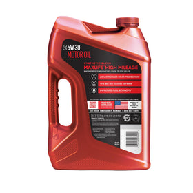 Angled view of Valvoline 5W‑30 bottle highlighting pour spout and shape