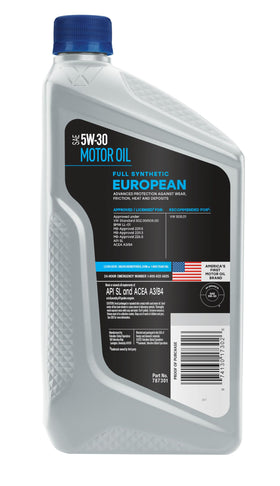Valvoline label closeup with OEM approvals highlighting specification compliance benefit