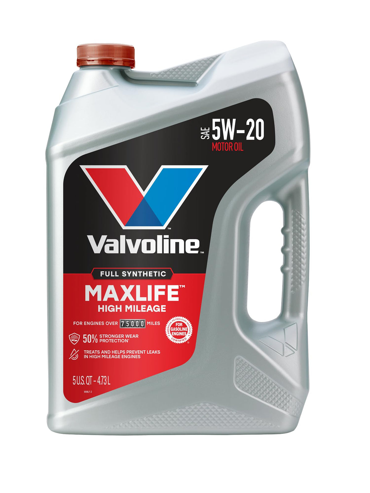 Valvoline MaxLife front view showing 5 quart bottle and branding for reliable protection