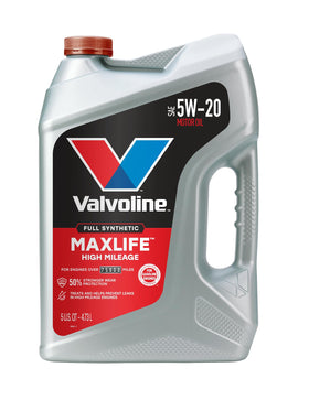 Valvoline MaxLife front view showing 5 quart bottle and branding for reliable protection