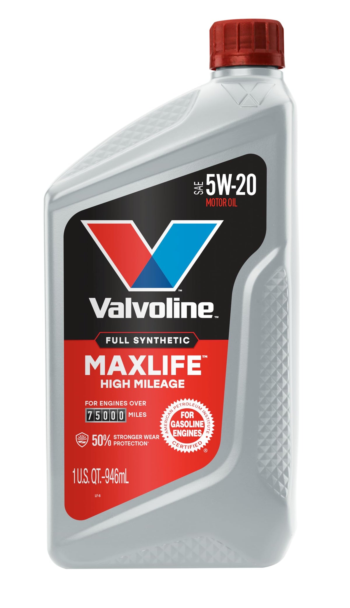 Valvoline label close-up highlighting MaxLife Technology features