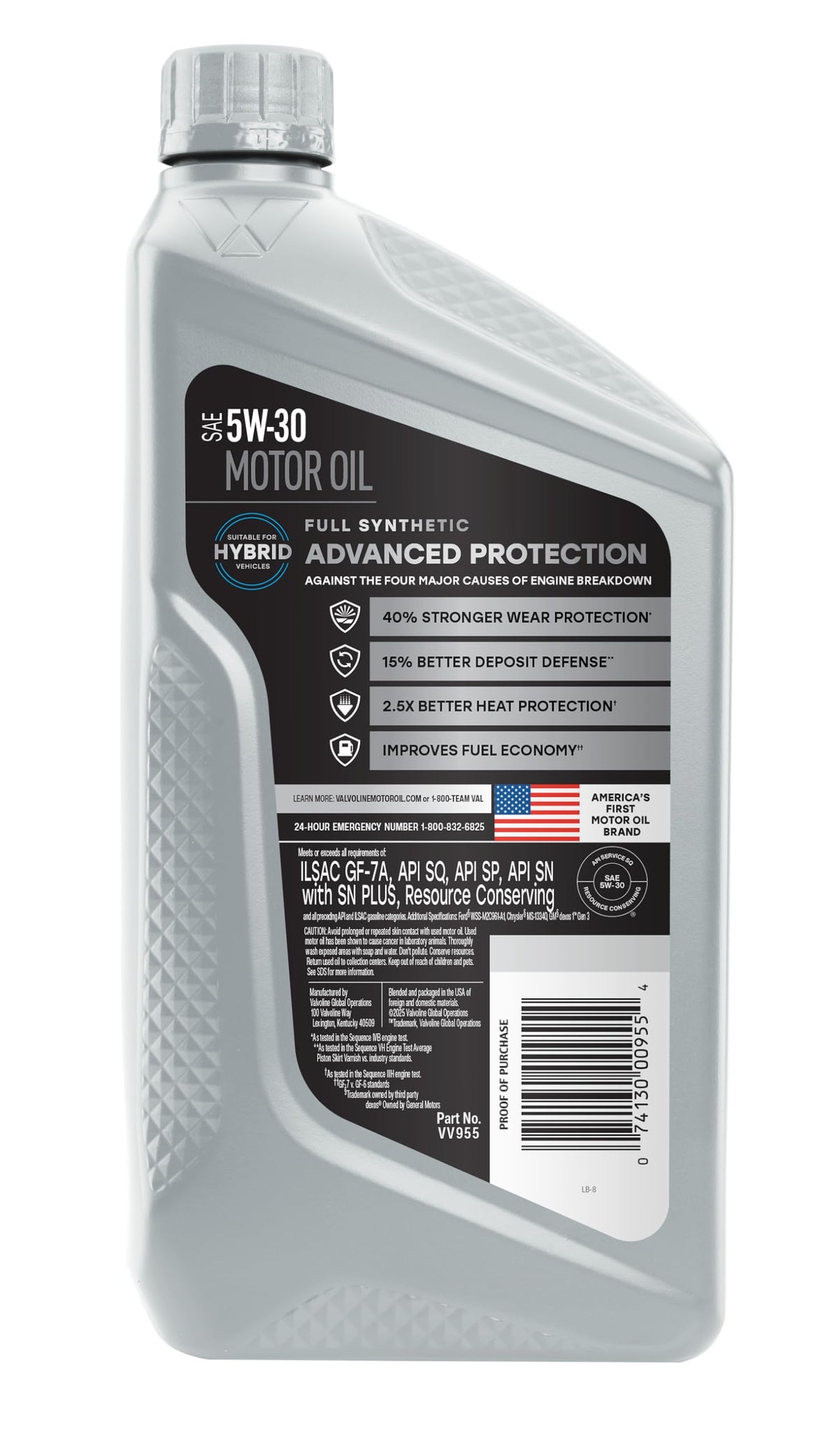 Valvoline oil pouring into engine for improved wear protection