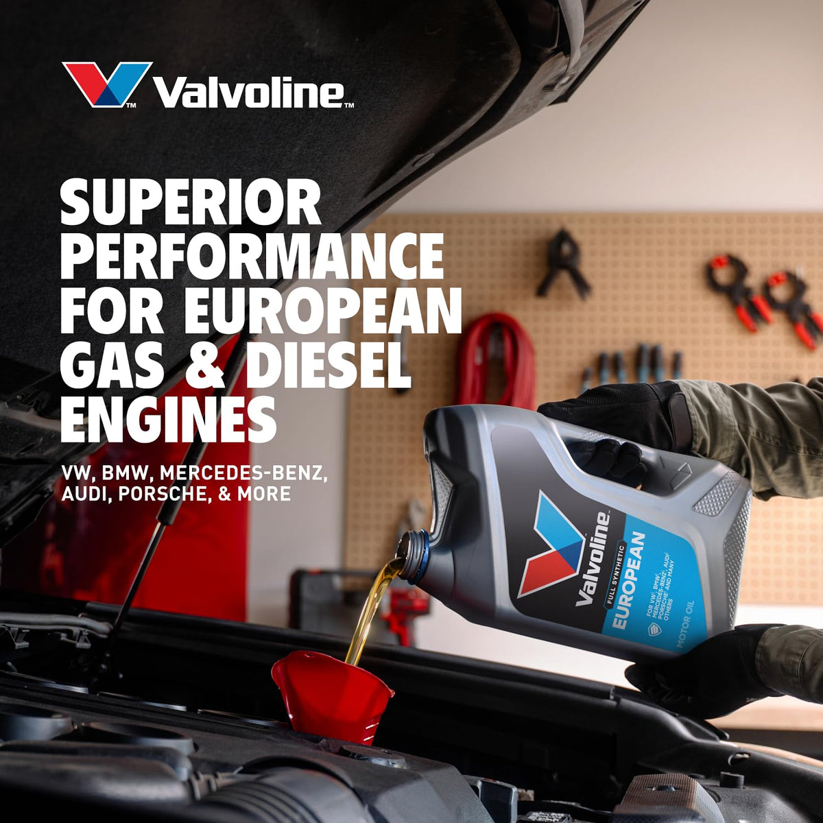 Close up oil droplet texture from Valvoline showing thermal stability benefit