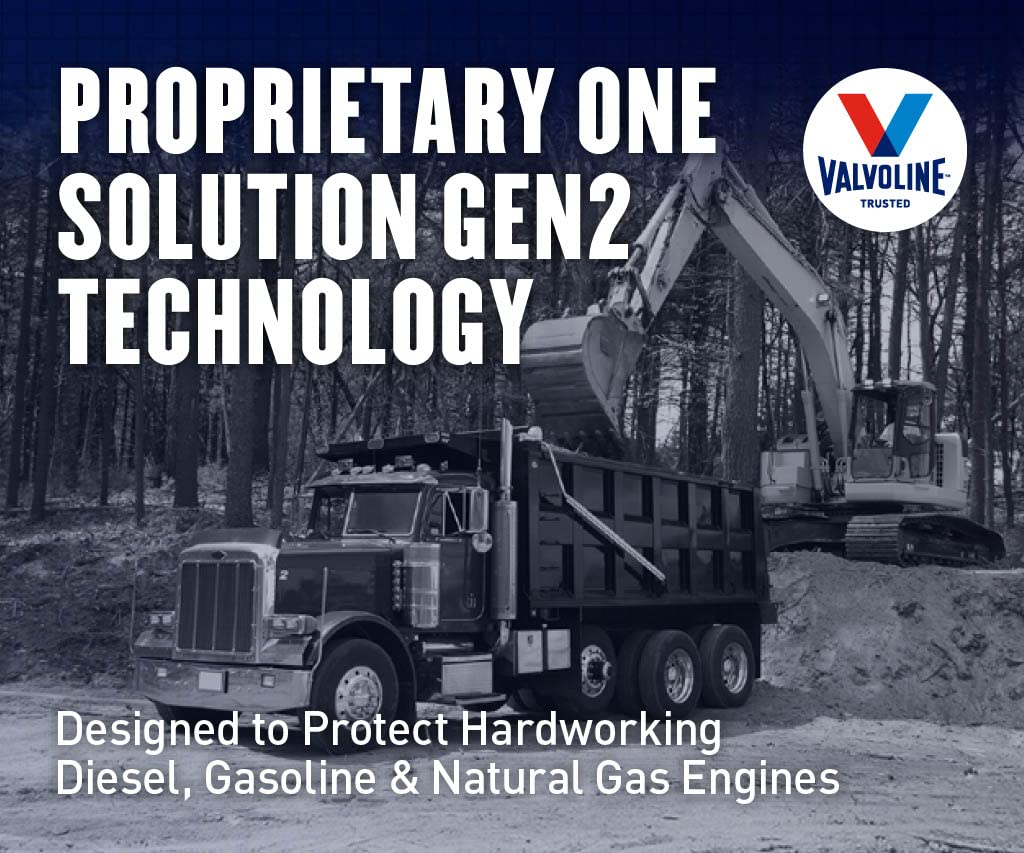 Valvoline gallon next to common tool showing real-world scale
