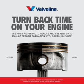 Mechanic pouring Valvoline oil into engine showing cleaner engine maintenance