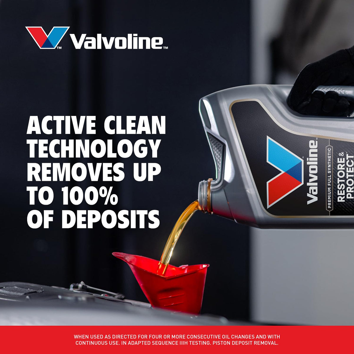 Valvoline 5-quart jug beside a common household object showing scale and size