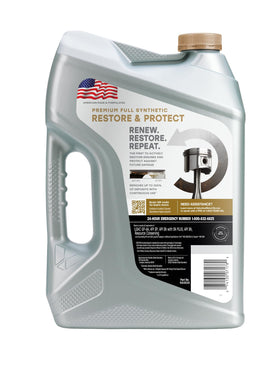 Pouring Valvoline Restore & Protect oil into engine, demonstrating clean application benefit