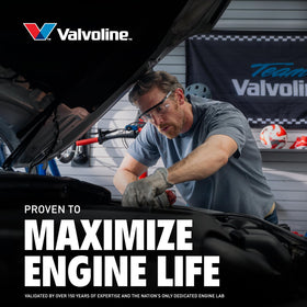 Valvoline six bottles boxed arrangement highlighting bulk value and readiness benefit