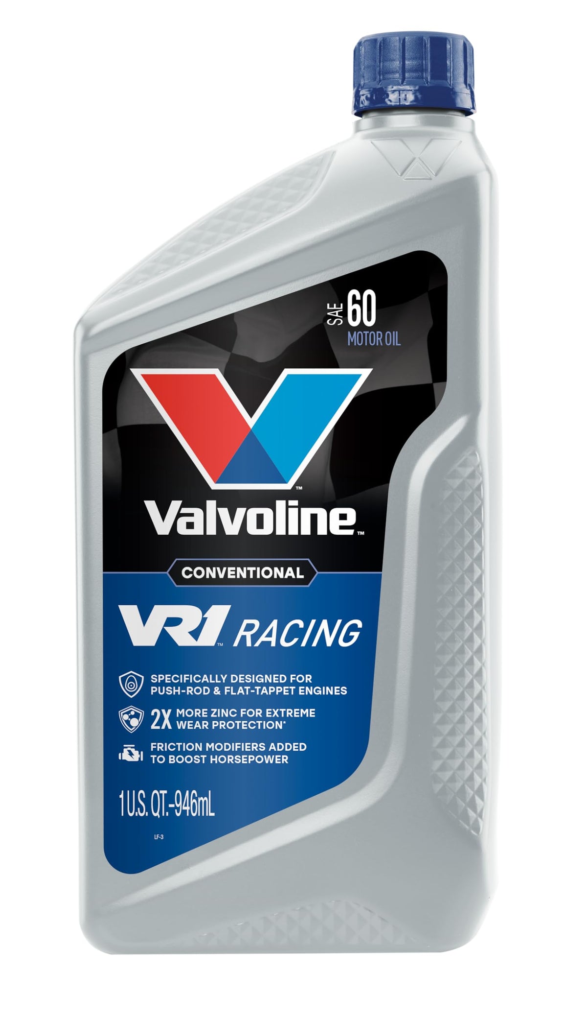 Valvoline VR1 back label detail highlighting specifications and product information benefit