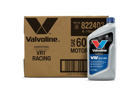 Valvoline VR1 front bottle view showing label and racing branding for easy identification