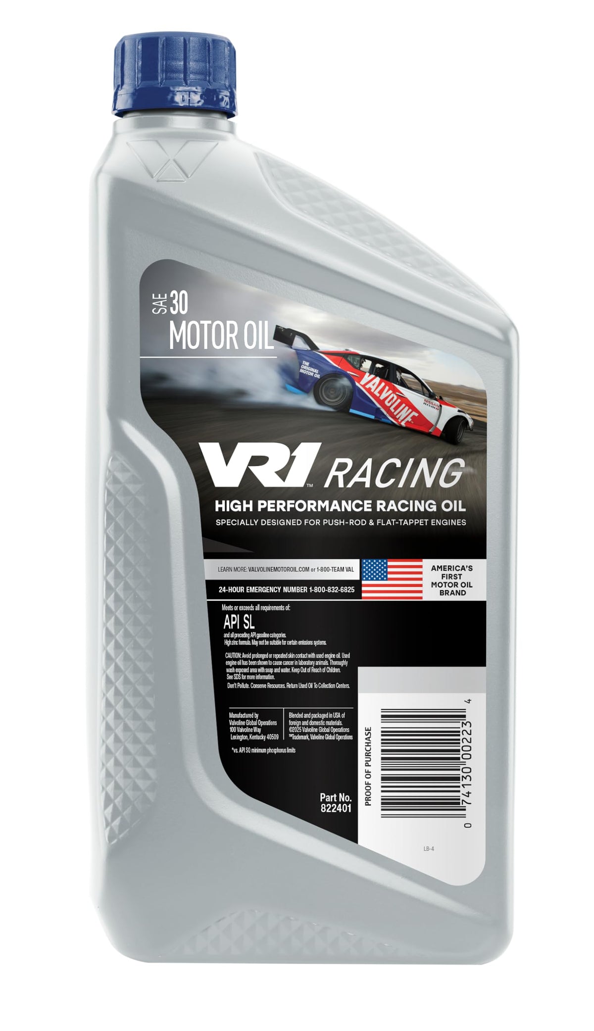 Valvoline VR1 oil sheen pouring showcasing smooth lubrication and power