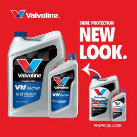 Valvoline VR1 being poured into an engine for quick, clean oil change benefit