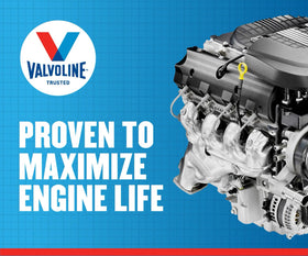 Valvoline VV966 bottle in garage setting showing practicality