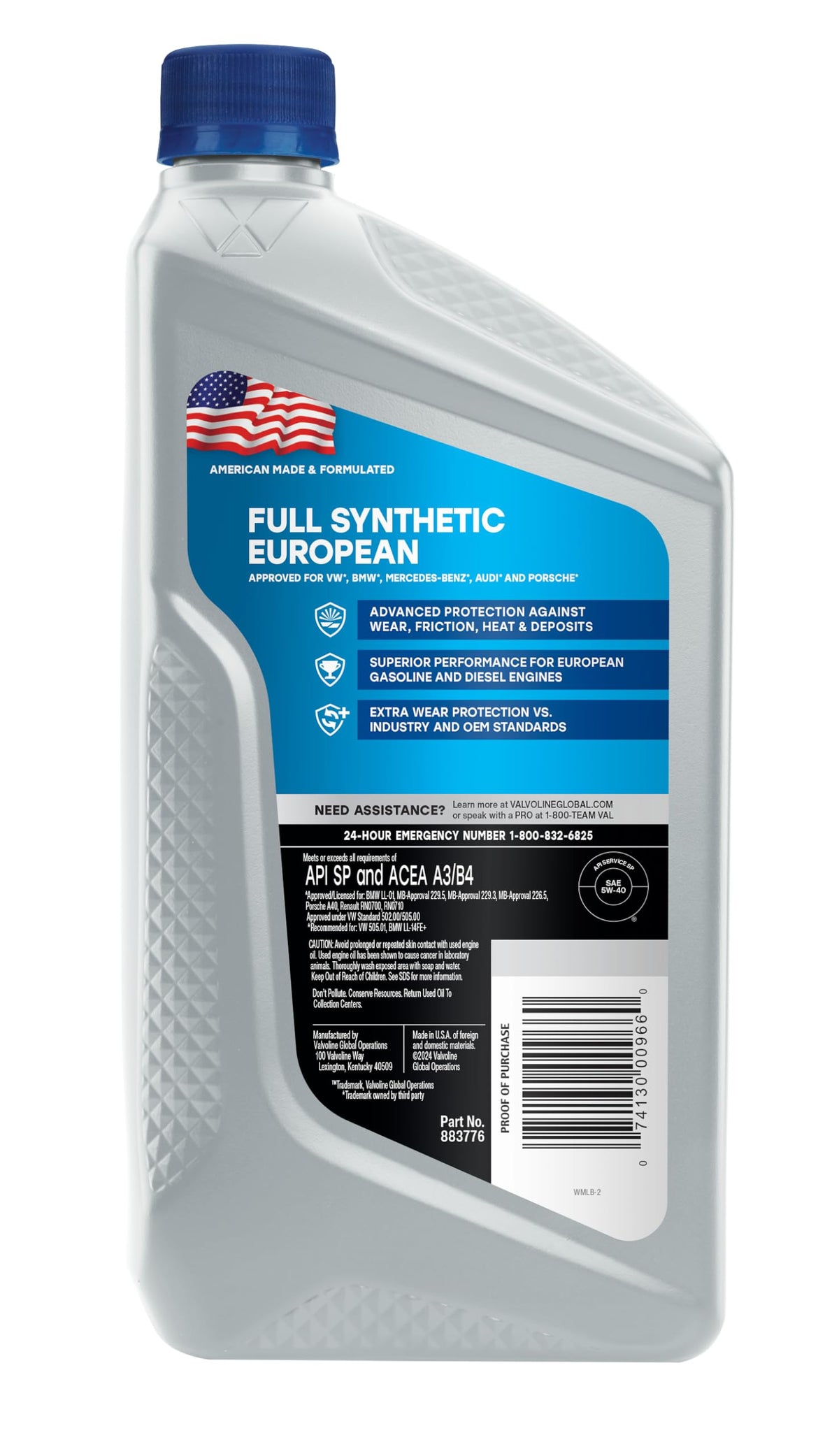 Valvoline bottle pouring oil into funnel for cleaner fill