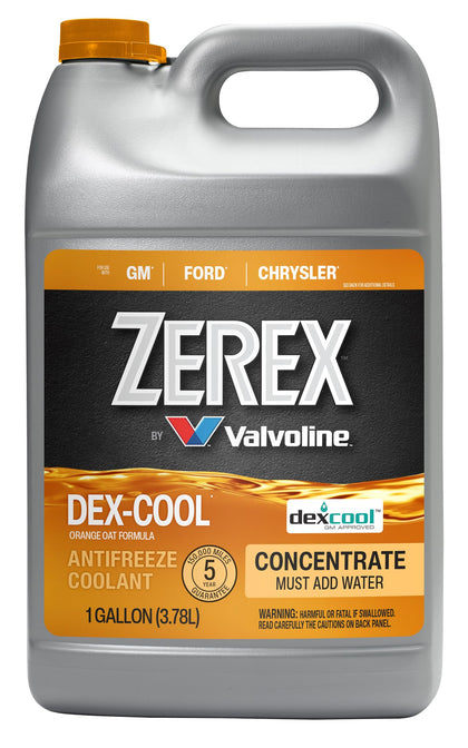Valvoline Zerex front label showing product name and orange concentrate benefits