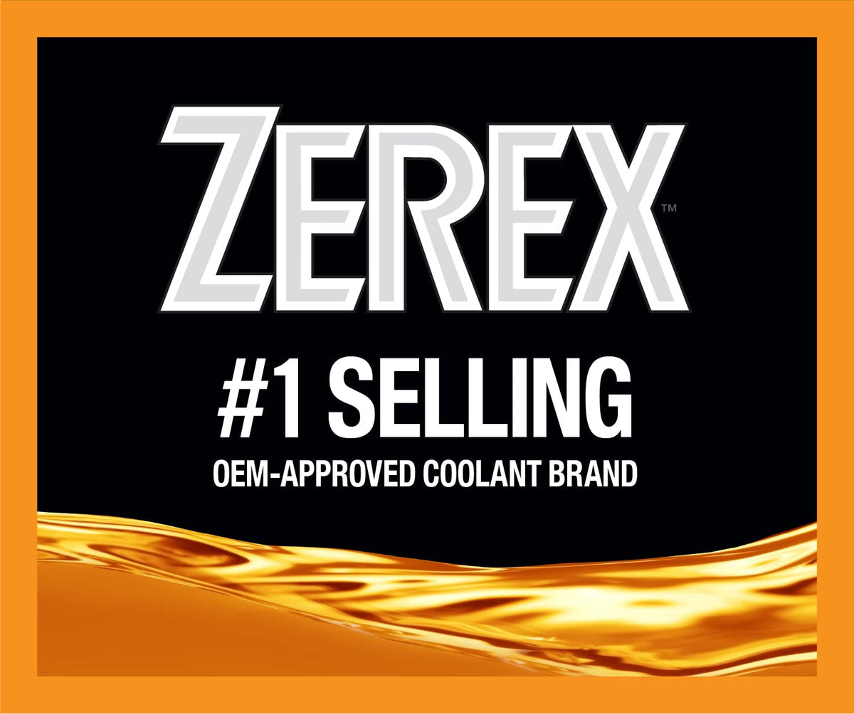 Valvoline Zerex orange coolant close-up showing clear fluid and concentration benefit