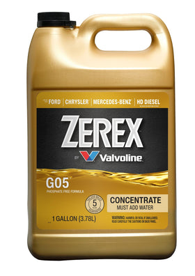 Valvoline Zerex G05 front label showing product benefits and brand