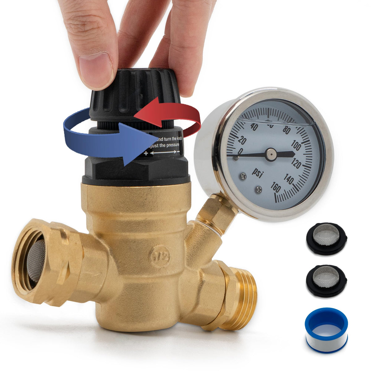 VANCOCO regulator front view showing gauge for monitoring pressure