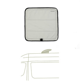 VanEssential front view on vent showing secure fit and sun protection