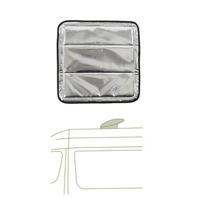 VanEssential front view showing cover fitted and blocking light, improves sleep