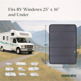Vanishade next to a hand for scale, showing 25x16 size and easy handling