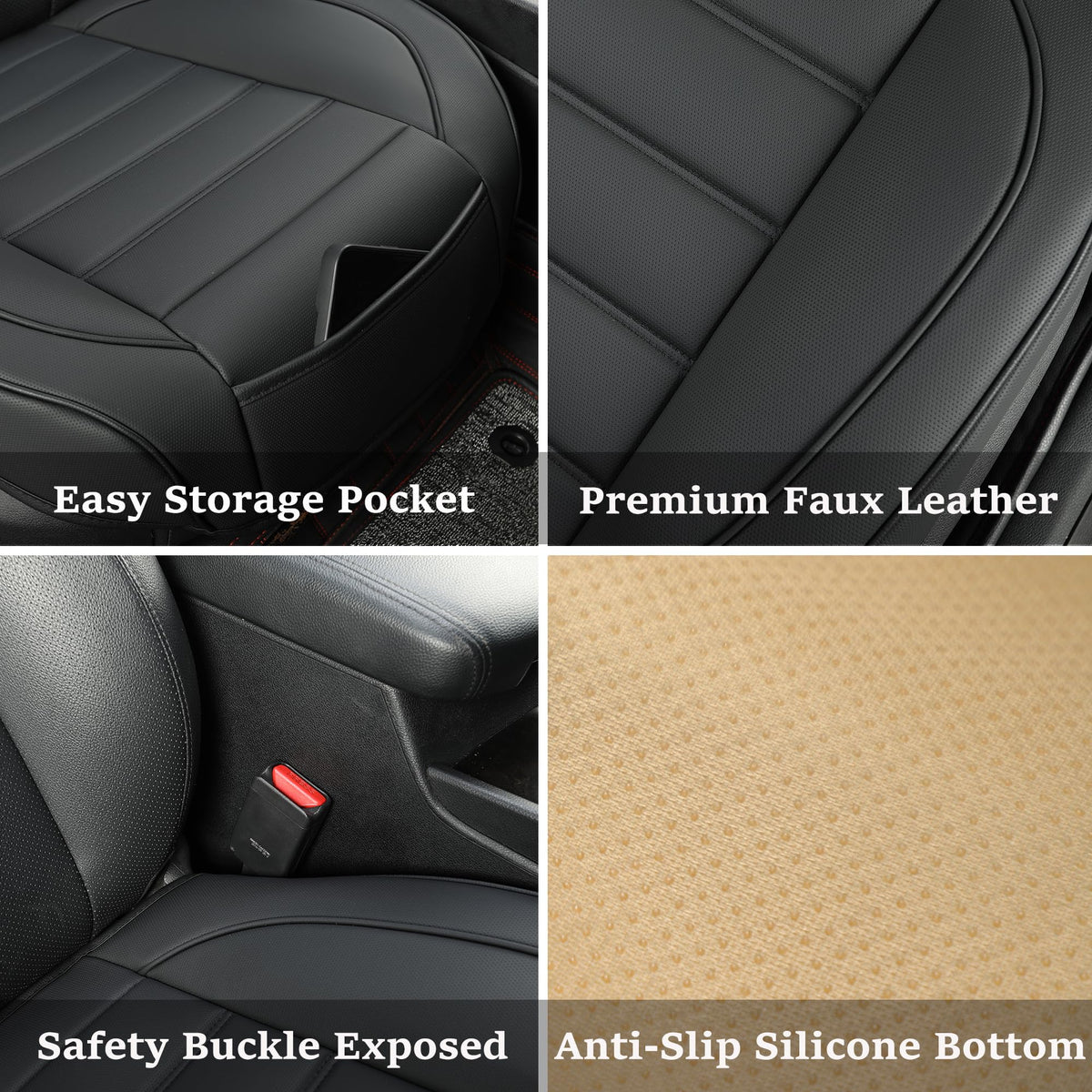Vankerful close texture shot of faux leather surface emphasizing luxury finish