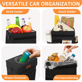 Vankor three outer pockets filled with wipes snacks showing organized storage