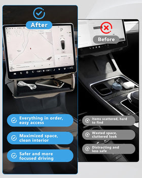 VANKUB open slide tray with phone and keys demonstrating easy access and organization