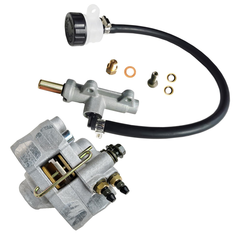 Vanlison rear caliper and master cylinder front view showing complete kit and fitment benefit