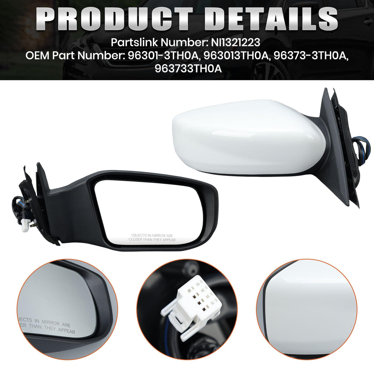 VANLOGY mirror installed on 2016 Nissan Altima demonstrating exact fit benefit