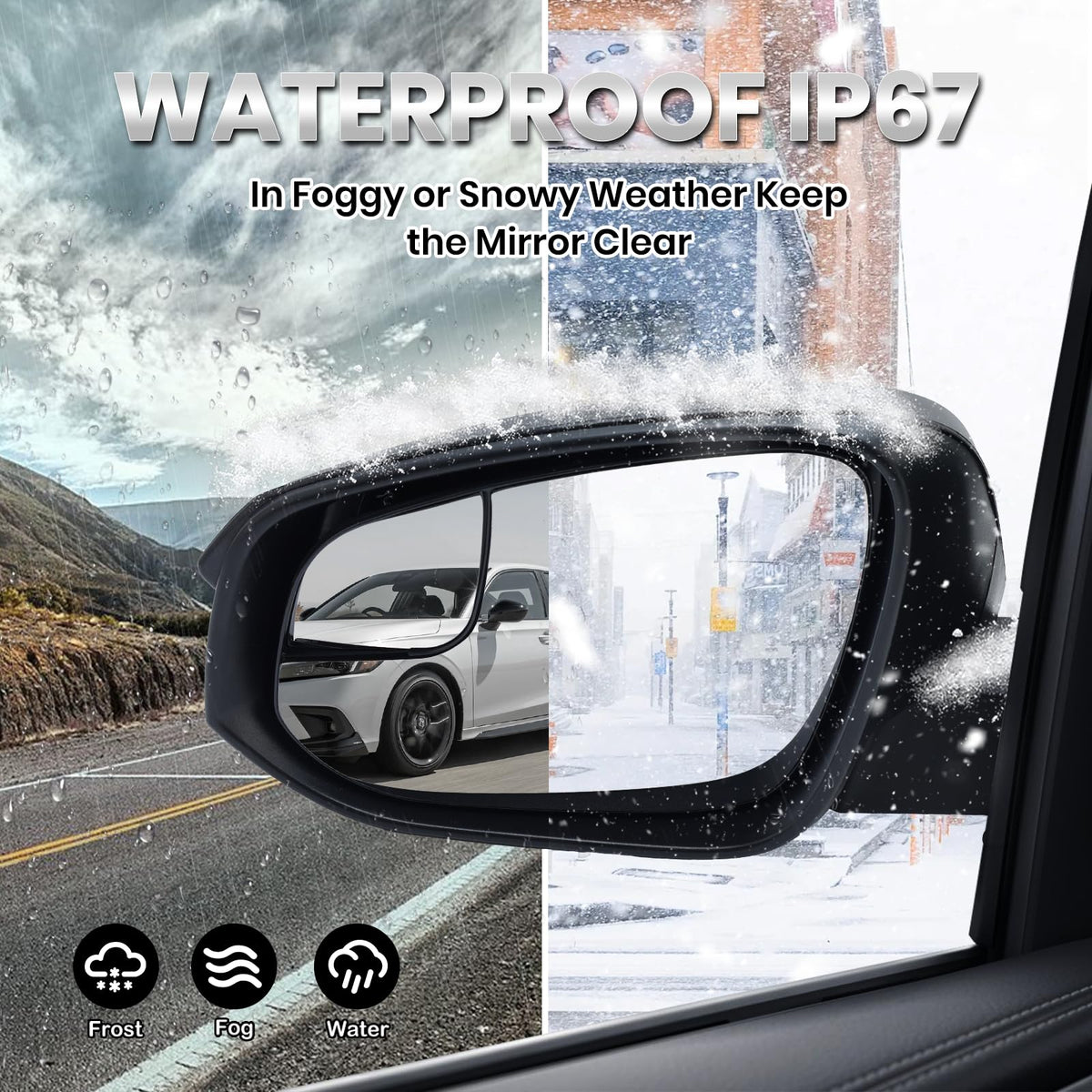 VANLOGY mirror electrical connector close-up showing plug compatibility benefit