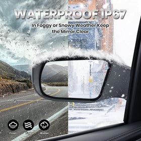 VANLOGY close-up of mirror glass showing anti-fog, heat-resistant surface