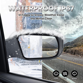 VANLOGY heat-resistant mirror glass reflecting clear road view and anti-fog benefit