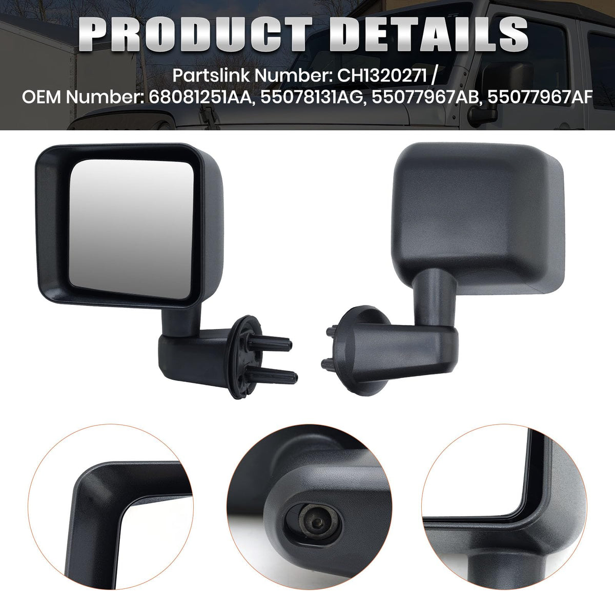 VANLOGY mirror glass surface clear view for improved rear visibility
