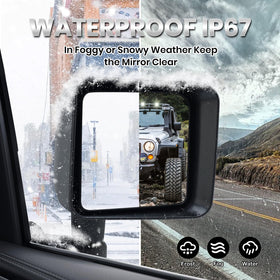 VANLOGY mirror held in hand showing size and fit for quick DIY replacement