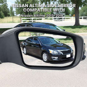 VANLOGY mirror installed on Nissan Altima passenger side showing correct fit