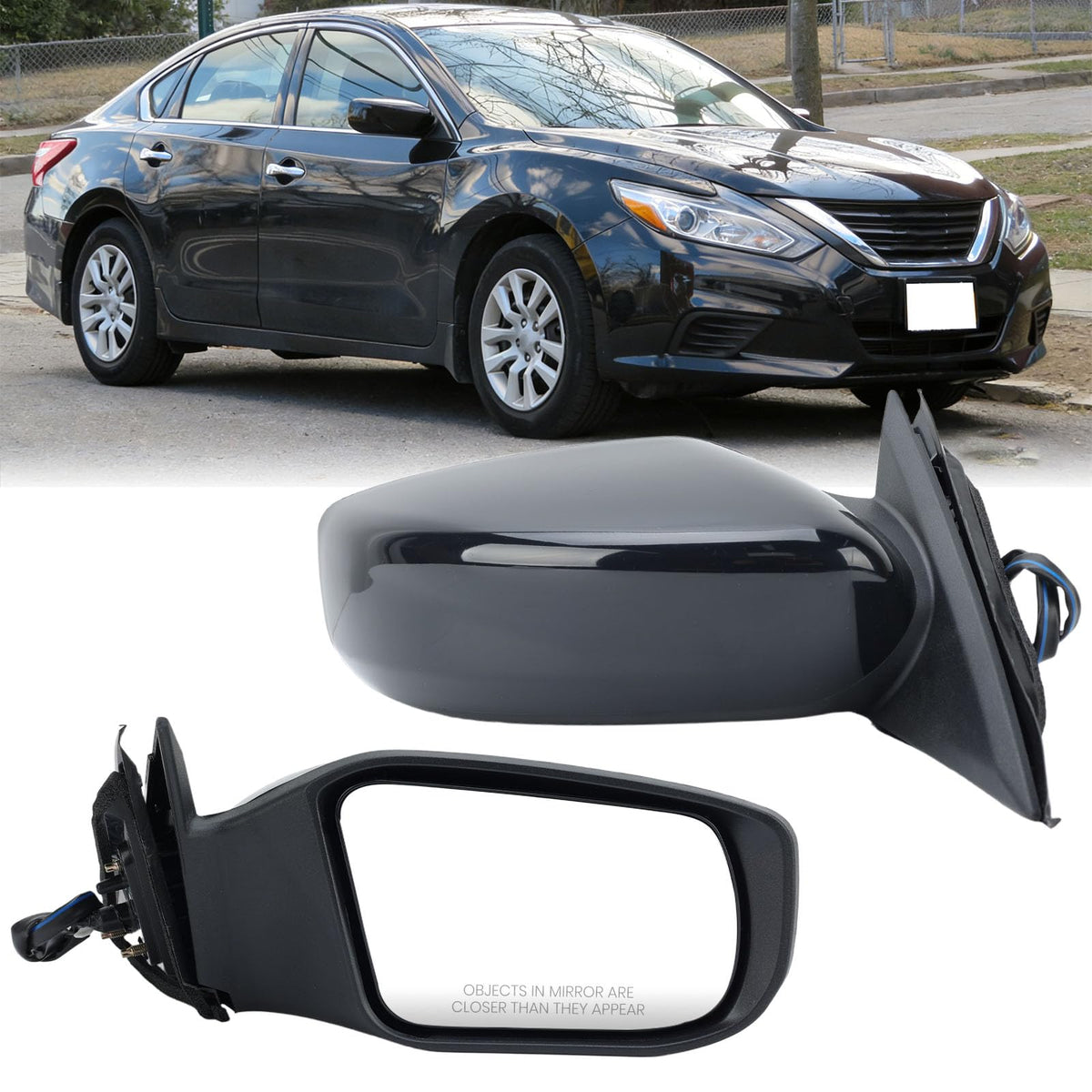 VANLOGY mirror held in hand to show compact size and straightforward replacement benefit
