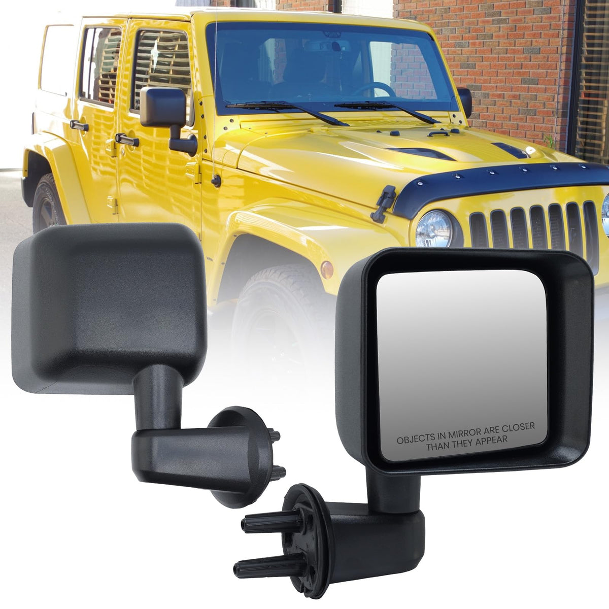 VANLOGY passenger mirror front view showing exact OEM fit and restore visibility