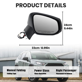 VANLOGY mirror 3-pin connector detail for direct plug-and-play compatibility