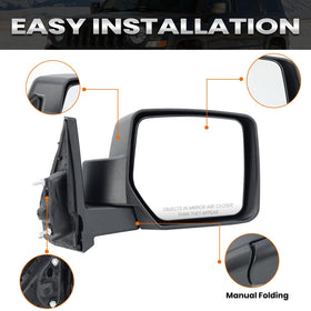 VANLOGY rear view showing mirror mounting plate and plug‑and‑play fitment
